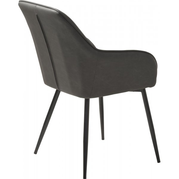 Boston-Sessel aus grauem PU