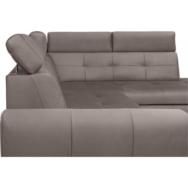 Matras Ecksofa mit offenem Ende rechts - Grau