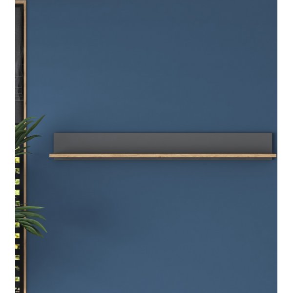 Algot Wandregal 120 cm - Walnuss/Anthrazit