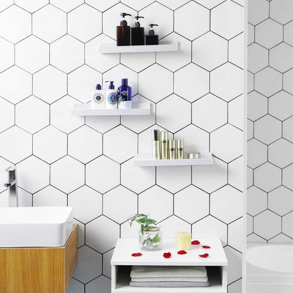 Suwon Wandregal 38 cm, 3er-Pack - Wei