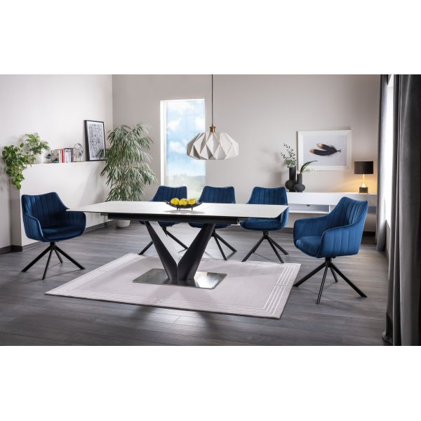 Canyon Esstisch 160-220 cm - Weiß/Schwarz Canyon Esstisch 160-220 cm - Weiß/Schwarz