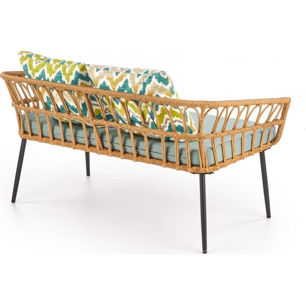 Ulmer 2-Sitzer-Sofa - Rattan + Textilreinigung fr Mbel