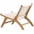 Rike Loungesessel - Creme PU/Teak