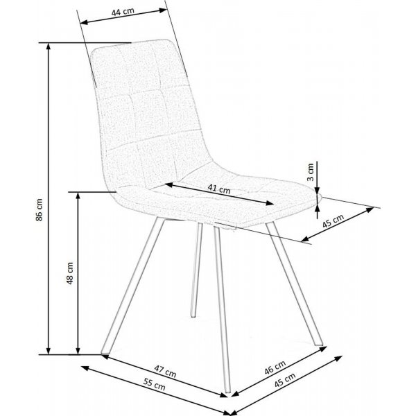 Cadeira Esszimmerstuhl 402 - Grau Cadeira Esszimmerstuhl 402 - Grau