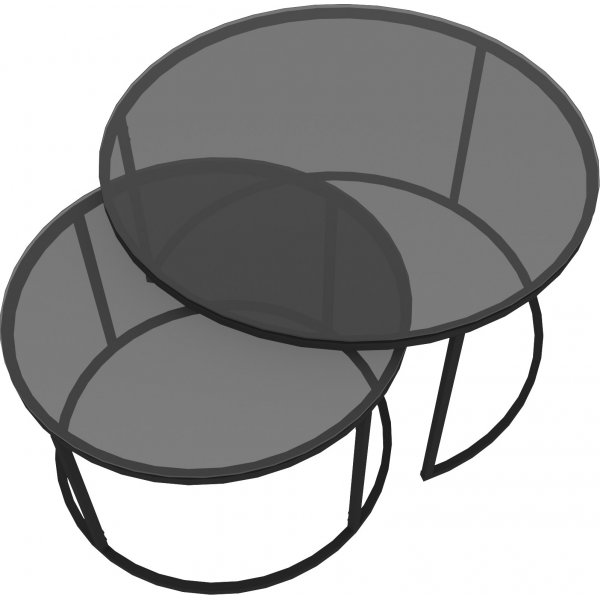 Kyoto Beistelltisch 60/80 cm - Schwarz