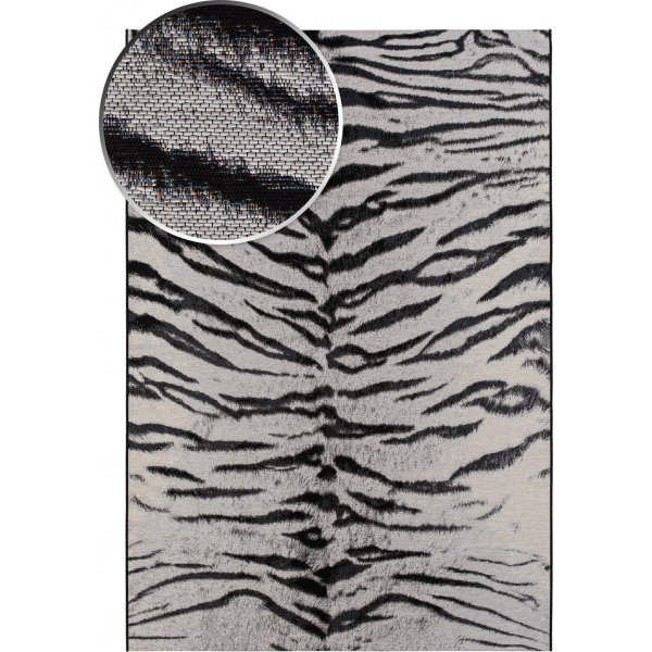 Domani Tiger flach gewebter Teppich Silber Domani Tiger flach gewebter Teppich Silber