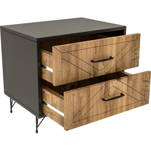 Felicita Nachttisch - Anthrazit/Kiefer