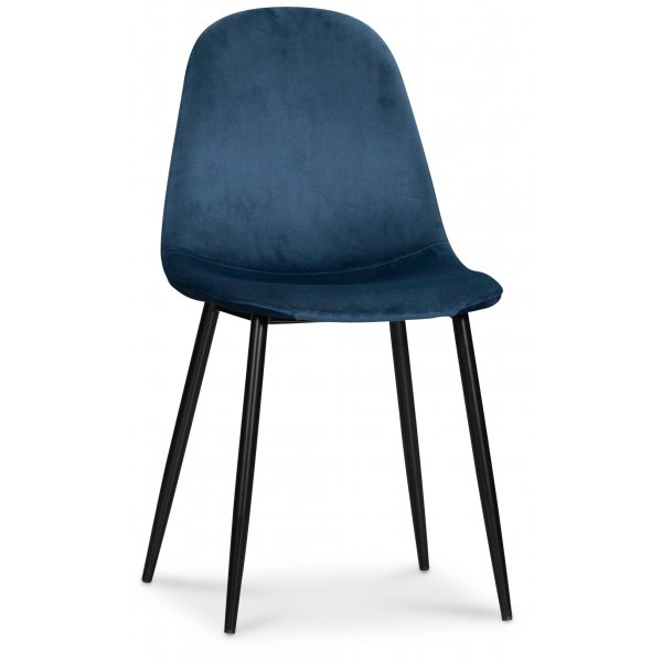 Rosvik Essgruppe, Esstisch mit 4 Carisma Samtstühlen - Weiß/Blau Rosvik Essgruppe, Esstisch mit 4 Carisma Samtstühlen - Weiß/Blau