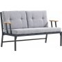 Lotus 2-Sitzer Outdoor-Sofa - Schwarz/Rauch