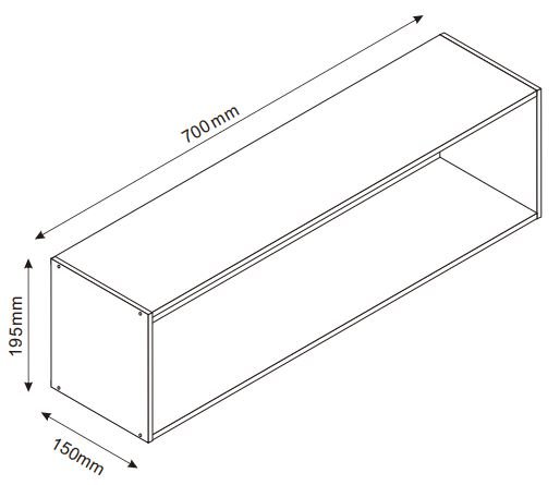 Ember Wandregal 70x15x19,5 cm - Bambus