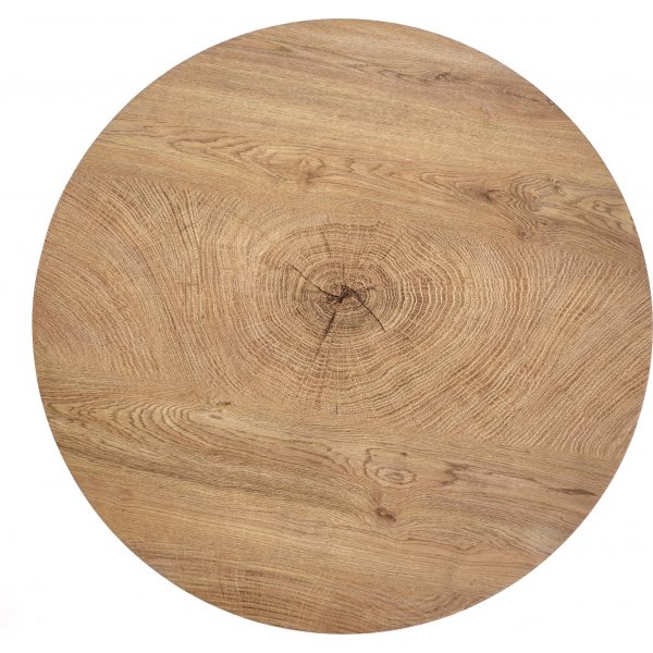 Ennis runder Couchtisch 80 cm - Eiche/Schwarz