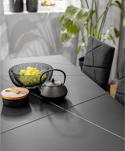 Antiker Esstisch 140-180 x 67,5 cm - Schwarz/Stirling-Eiche Antiker Esstisch 140-180 x 67,5 cm - Schwarz/Stirling-Eiche