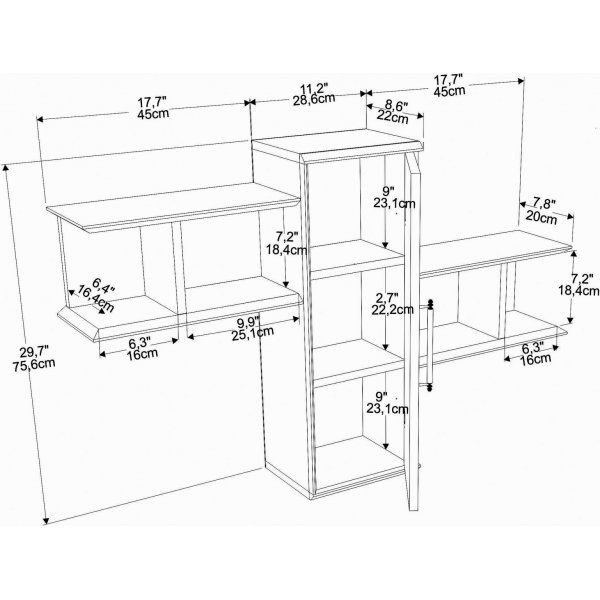 Olida Wandregal - Nussbaum/schwarz