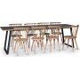 Edge 3.0 Essgruppe 240x90 cm inkl. 8 wei gelten Drehsthlen Castor - Schwarz Hochdrucklaminat (HPL)