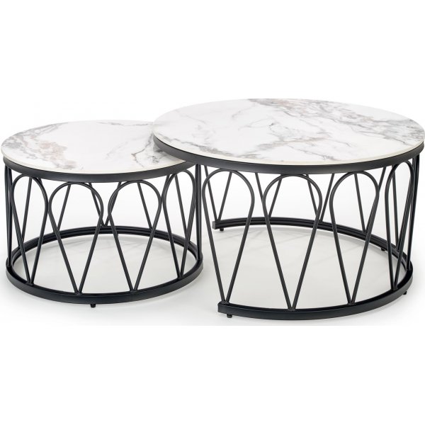 Formosa Couchtisch 60 cm - Weier Marmor/Schwarz