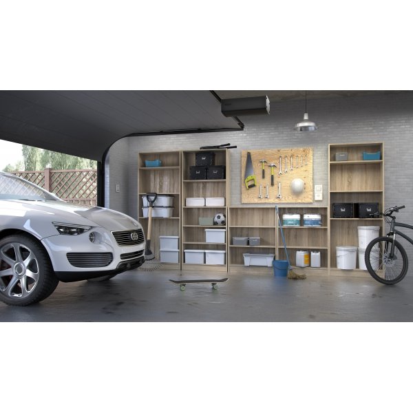 Einfaches niedriges und breites B�cherregal - Eiche