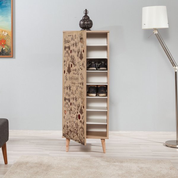 Filinta Schuhschrank handgezeichnet - Sonoma Eiche Filinta Schuhschrank handgezeichnet - Sonoma Eiche