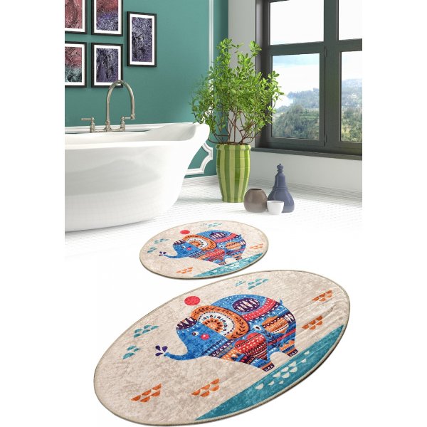 Ethnischer Badezimmerteppich Ethnischer Badezimmerteppich