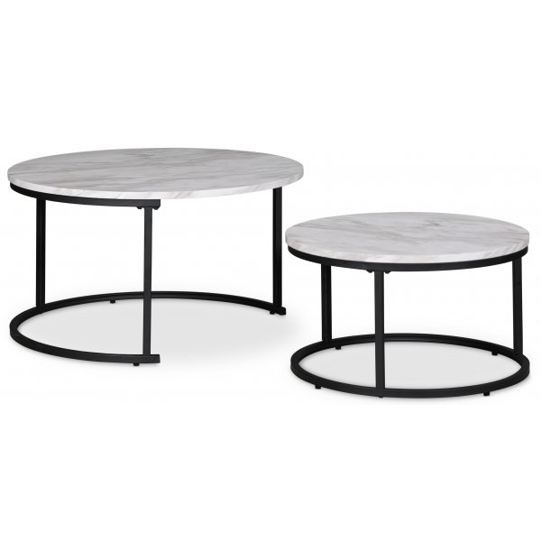 Solano Beistelltisch 80/60 cm - Weie Marmorimitation