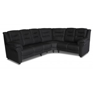 Ecksofa Peking - Schwarz + Mbelpflegeset fr Textilien