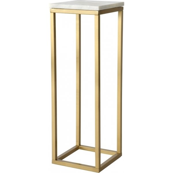 Accent Podest - 80 cm (weier Marmor & messingfarben)