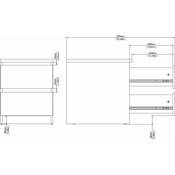 Naia Nachttisch 2 - Weiß Naia Nachttisch 2 - Weiß