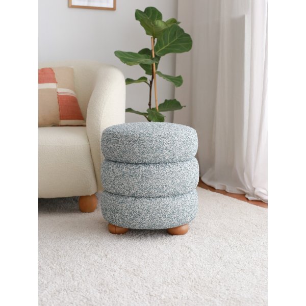 Boum Pouf mit Beinen - Blau/Grau Boum Pouf mit Beinen - Blau/Grau