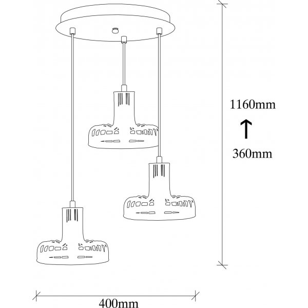 Fellini Deckenleuchte 776 - Schwarz/Kupfer
