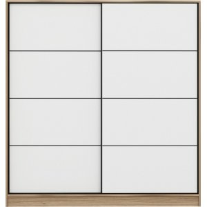 Kapusta Kleiderschrank 180 cm - Braun/Wei