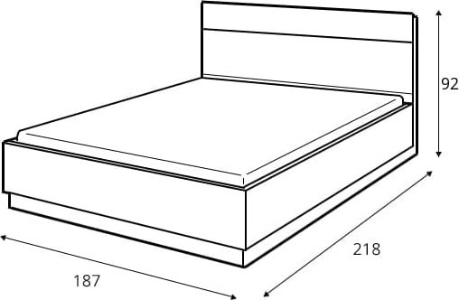 Bett 180 x 200 cm - Wei/Stirling Eiche