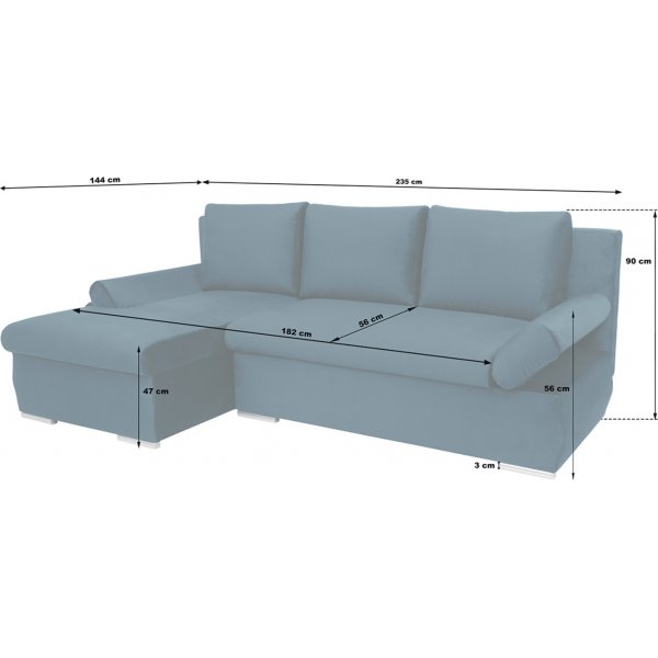 Game Schlafsofa links - Blau Game Schlafsofa links - Blau