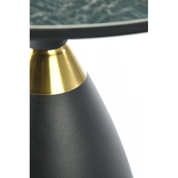 Morena Couchtisch Ø50 cm - Grüner Marmor/Schwarz/Gold Morena Couchtisch Ø50 cm - Grüner Marmor/Schwarz/Gold