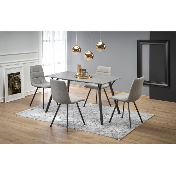 Valarauk Esstisch 140 cm - Hellgrau/Schwarz Valarauk Esstisch 140 cm - Hellgrau/Schwarz