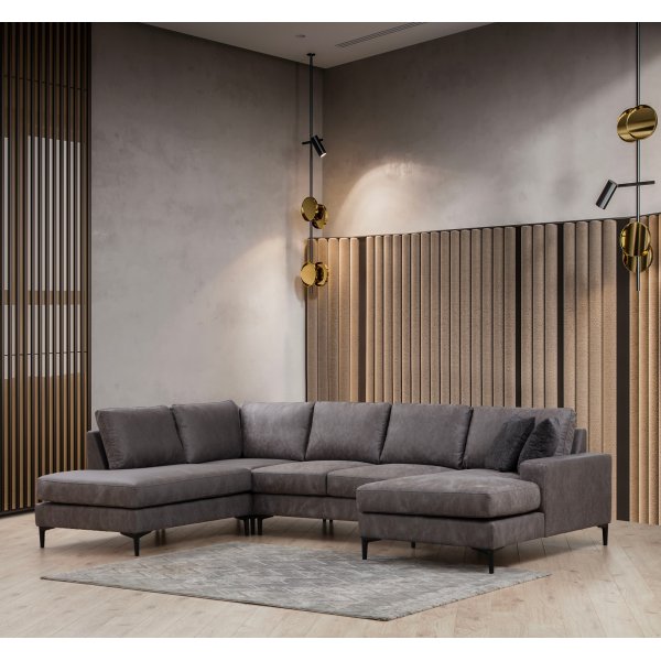 Braga U-Sofa links - Anthrazit