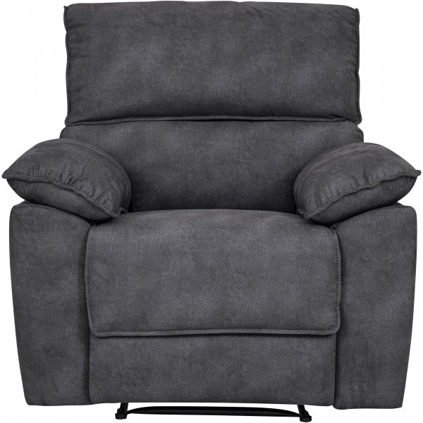 Coventry Liegesessel mit manuellem Mechanismus - graue Mikrofaser
