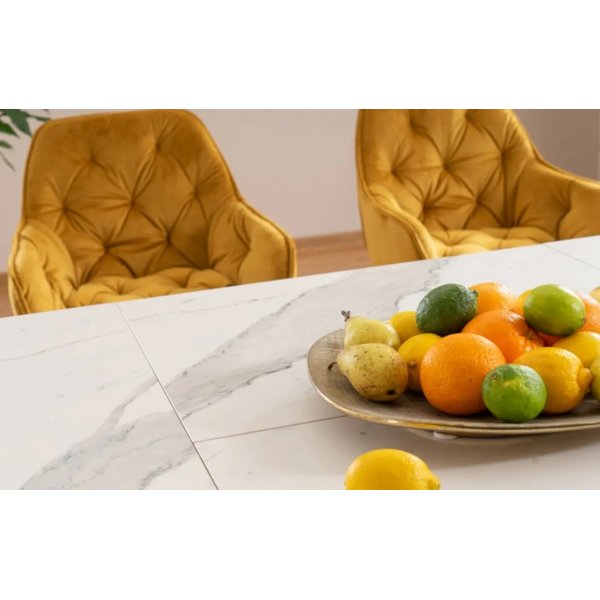 Bumbi Esstisch 160-220 cm - Weiß/Schwarz Bumbi Esstisch 160-220 cm - Weiß/Schwarz