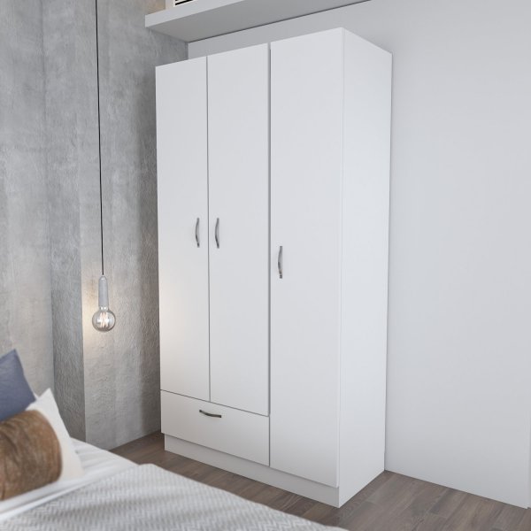 Gabbi wei�er Kleiderschrank, H�he 170 cm und Breite 90 cm