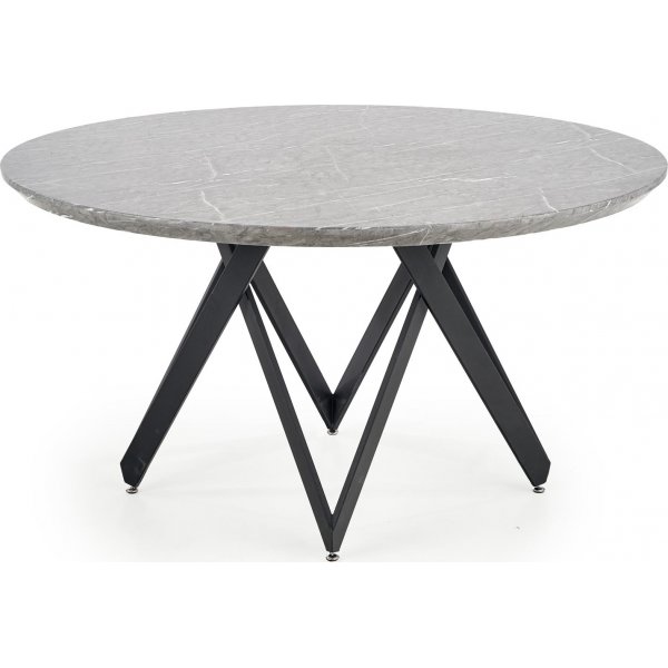 Runder Esstisch Orcan 140 cm - Grauer Marmor/Schwarz
