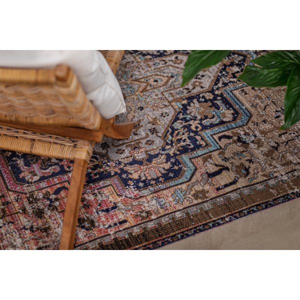 Tibetischer aztekischer flachgewebter Teppich, mehrfarbig Tibetischer aztekischer flachgewebter Teppich, mehrfarbig