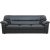 Dominic 3-Sitzer-Sofa aus schwarzem Kunstleder + Fleckentferner fr Mbel