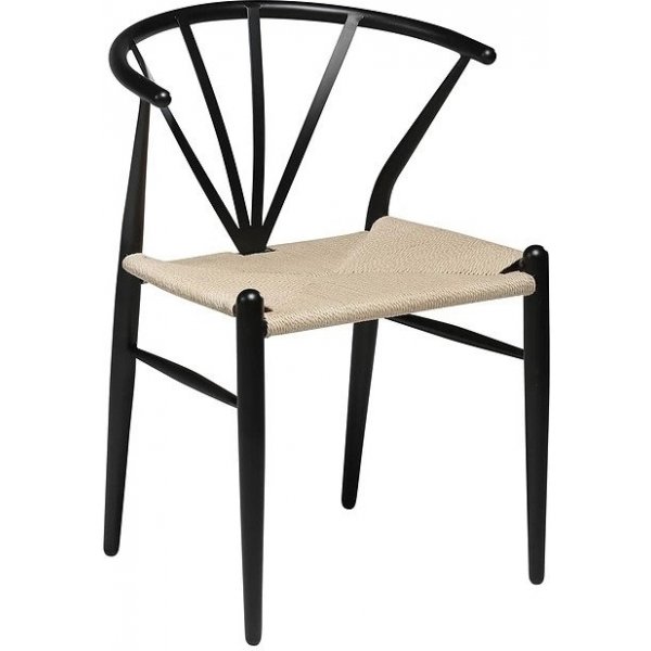Delta Stuhl - Schwarz / Rattan