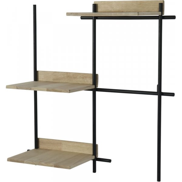 Marlon Wandregal 3 Regale - Hevea/Schwarz