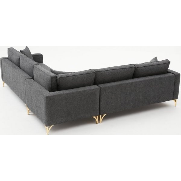 Berliner Ecksofa - Anthrazit/Gold