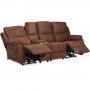 Enjoy Hollywood Relaxsofa (Kinosofa) - 3-Sitzer (elektrisch) in braunem Mikrofaserstoff