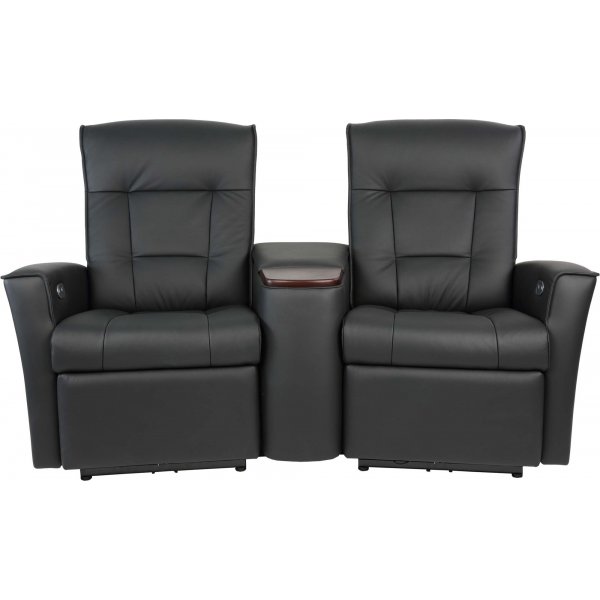 Hjellegjerde Ullstein elektrisches 2-Sitzer-Kinosofa - Schwarz