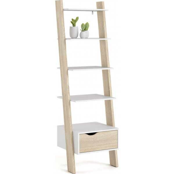 Oslo Stufenregal - Wei/Eiche