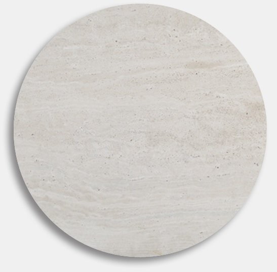 Break around Couchtisch - Whitewash / Heller Travertin