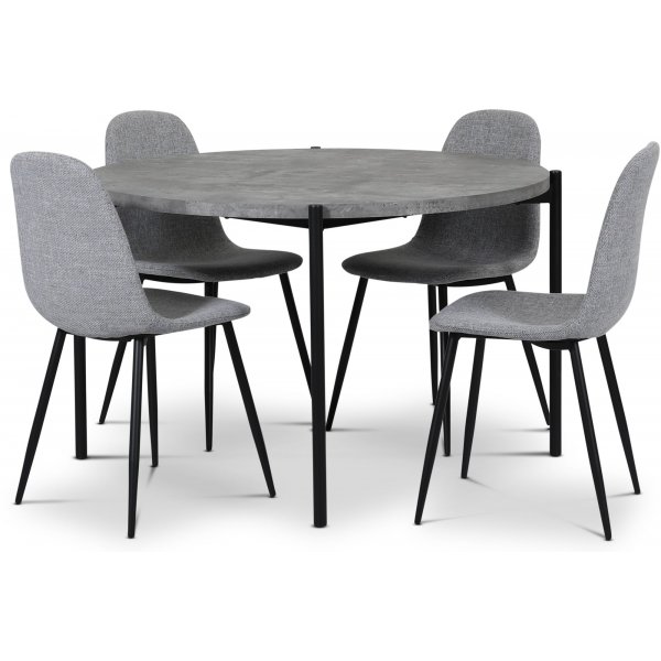 Shanghai Essgruppentisch Ø120 cm mit vier Stühlen Shanghai Essgruppentisch Ø120 cm mit vier Stühlen