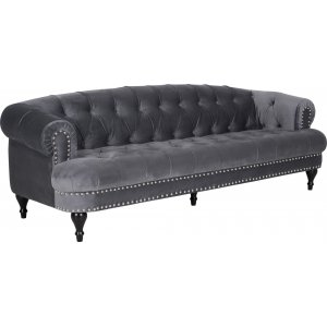 3-Sitzer-Sofa Chesterfield grauer Samt 3-Sitzer-Sofa Chesterfield grauer Samt