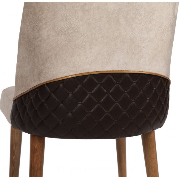 Nova Stuhlset - Cremewei/Walnuss